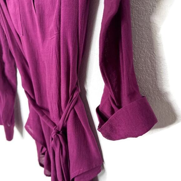 Matilda Jane Womens Tunic Long Sleeve Size Large Plum Purple V-neck Tie Waist - Picture 10 of 14